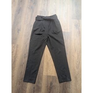 Equipment Depuis 1976 Pants Womens 2 Black High Waisted‎ Belted Taper Trousers